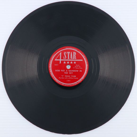 "T" Texas Tyler, God Put A Rainbow In The Sky 1948 78 rpm 10" Record 4-Star 1281 - Picture 2 of 12